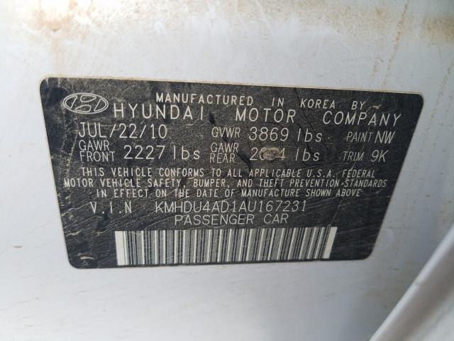 Photo 9 VIN: KMHDU4AD1AU167231 - HYUNDAI ELANTRA 