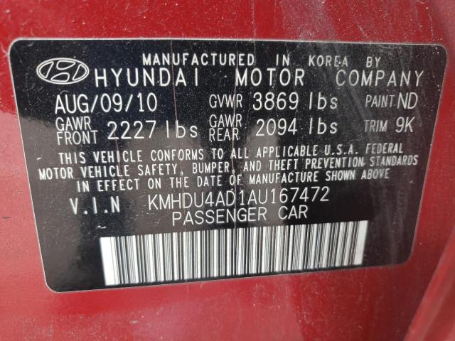 Photo 9 VIN: KMHDU4AD1AU167472 - HYUNDAI ELANTRA BL 