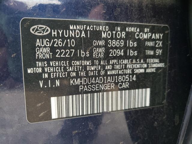 Photo 9 VIN: KMHDU4AD1AU180514 - HYUNDAI ELANTRA BL 