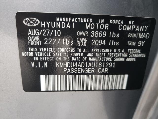 Photo 9 VIN: KMHDU4AD1AU181291 - HYUNDAI ELANTRA BL 