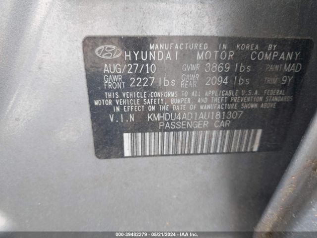 Photo 8 VIN: KMHDU4AD1AU181307 - HYUNDAI ELANTRA 