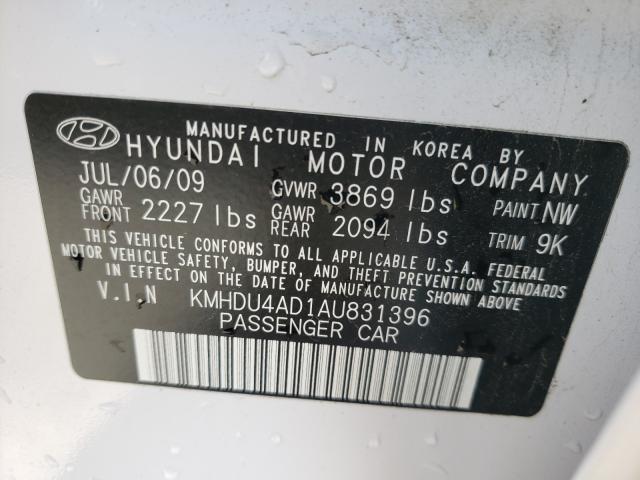 Photo 9 VIN: KMHDU4AD1AU831396 - HYUNDAI ELANTRA BL 