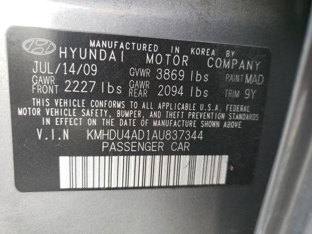 Photo 9 VIN: KMHDU4AD1AU837344 - HYUNDAI ELANTRA BL 