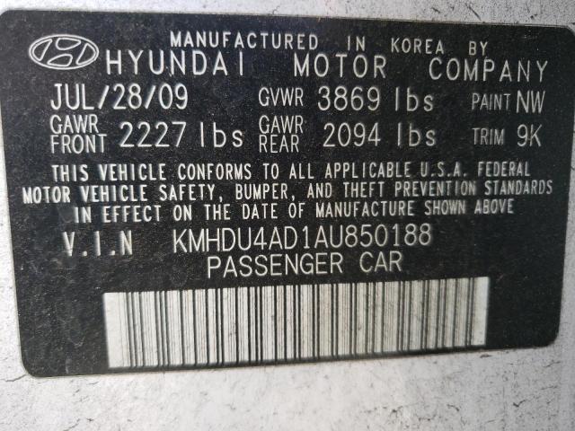 Photo 12 VIN: KMHDU4AD1AU850188 - HYUNDAI ELANTRA 