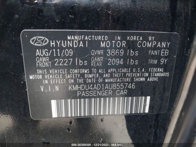 Photo 8 VIN: KMHDU4AD1AU855746 - HYUNDAI ELANTRA 