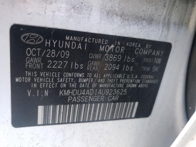 Photo 9 VIN: KMHDU4AD1AU923625 - HYUNDAI ELANTRA BL 