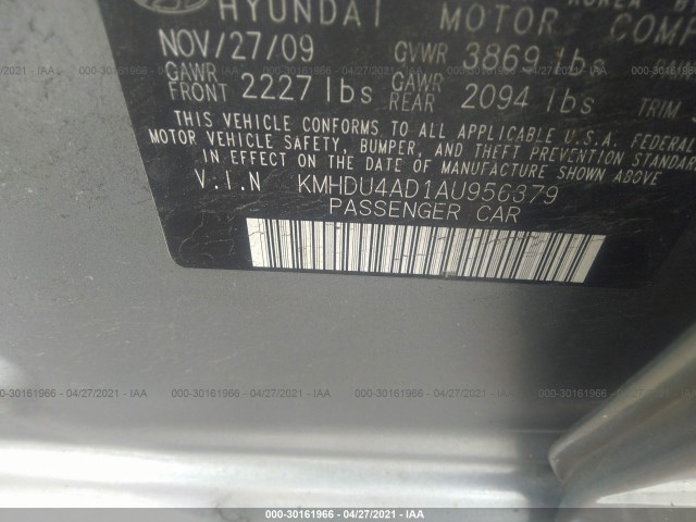 Photo 8 VIN: KMHDU4AD1AU956379 - HYUNDAI ELANTRA 