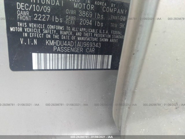 Photo 8 VIN: KMHDU4AD1AU969343 - HYUNDAI ELANTRA 