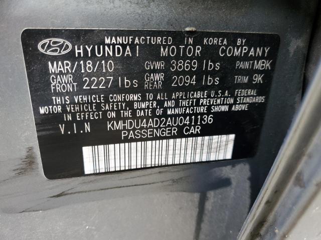 Photo 12 VIN: KMHDU4AD2AU041136 - HYUNDAI ELANTRA 