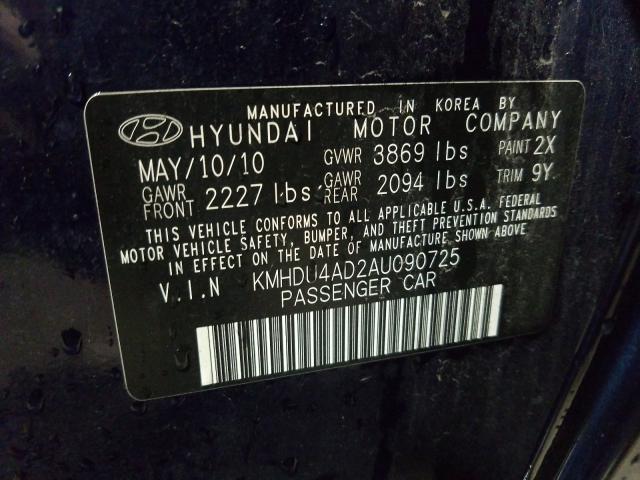 Photo 9 VIN: KMHDU4AD2AU090725 - HYUNDAI ELANTRA BL 