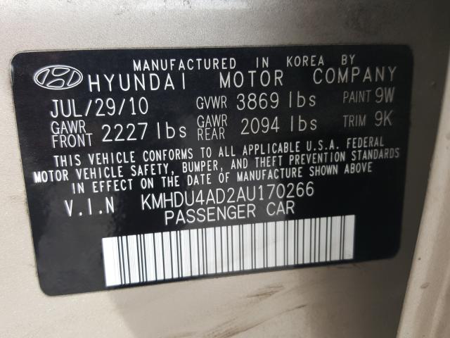 Photo 9 VIN: KMHDU4AD2AU170266 - HYUNDAI ELANTRA BL 