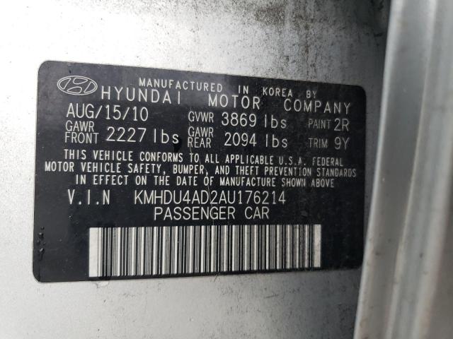 Photo 12 VIN: KMHDU4AD2AU176214 - HYUNDAI ELANTRA BL 