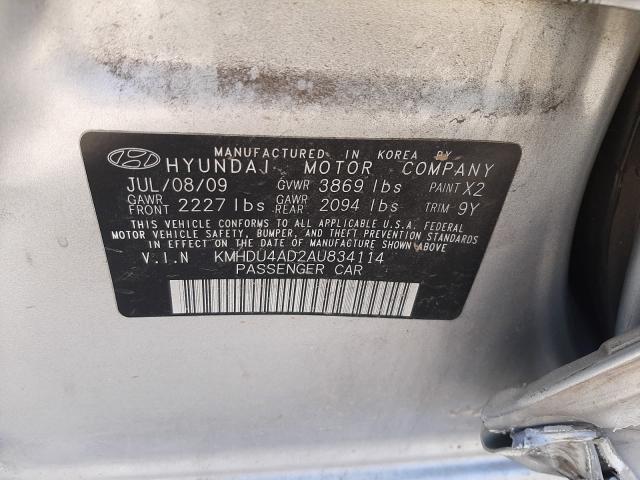 Photo 9 VIN: KMHDU4AD2AU834114 - HYUNDAI ELANTRA BL 