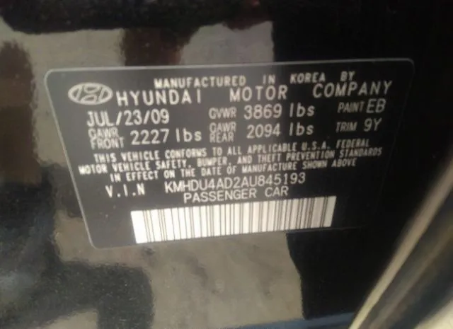 Photo 8 VIN: KMHDU4AD2AU845193 - HYUNDAI ELANTRA 