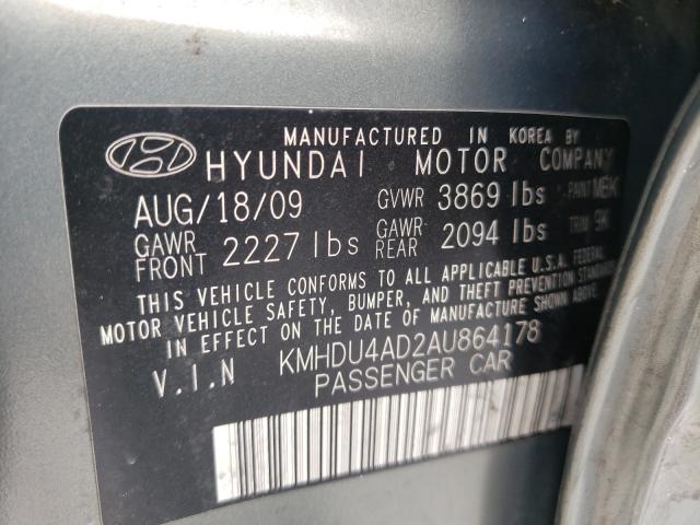 Photo 9 VIN: KMHDU4AD2AU864178 - HYUNDAI ELANTRA 