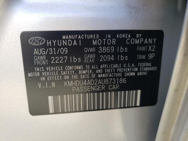 Photo 9 VIN: KMHDU4AD2AU873186 - HYUNDAI ELANTRA BL 