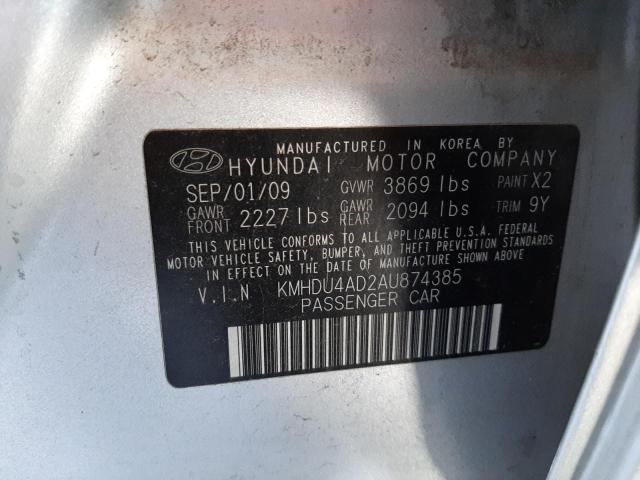 Photo 9 VIN: KMHDU4AD2AU874385 - HYUNDAI ELANTRA BL 