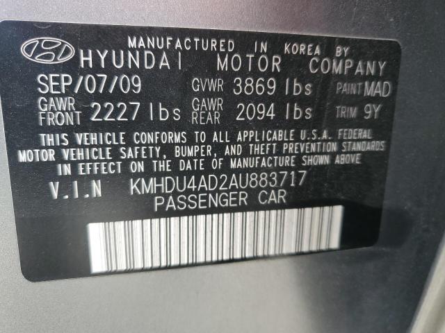 Photo 11 VIN: KMHDU4AD2AU883717 - HYUNDAI ELANTRA BL 