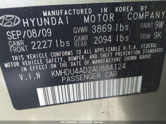 Photo 8 VIN: KMHDU4AD2AU884124 - HYUNDAI ELANTRA 