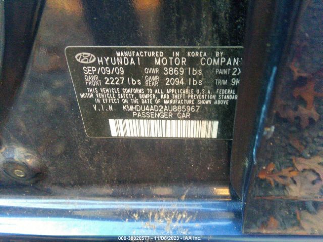 Photo 8 VIN: KMHDU4AD2AU885967 - HYUNDAI ELANTRA 