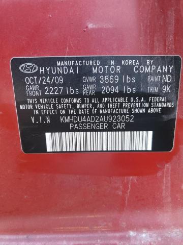 Photo 11 VIN: KMHDU4AD2AU923052 - HYUNDAI ELANTRA 