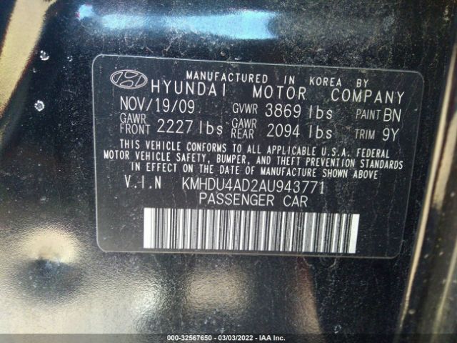 Photo 8 VIN: KMHDU4AD2AU943771 - HYUNDAI ELANTRA 