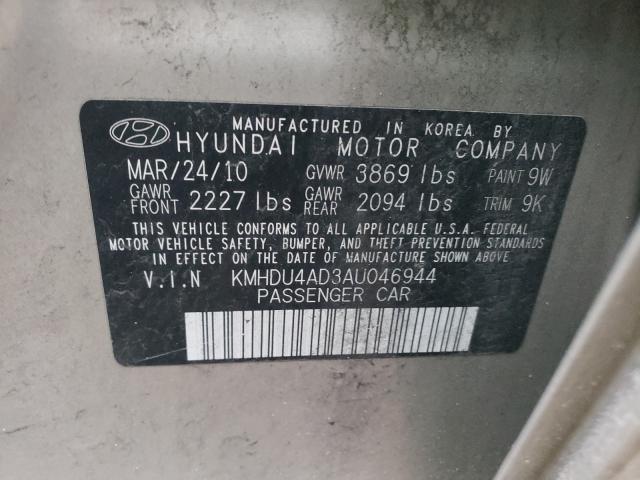 Photo 9 VIN: KMHDU4AD3AU046944 - HYUNDAI ELANTRA BL 