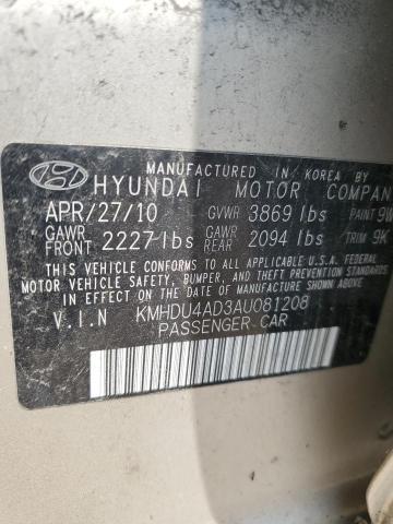 Photo 11 VIN: KMHDU4AD3AU081208 - HYUNDAI ELANTRA 