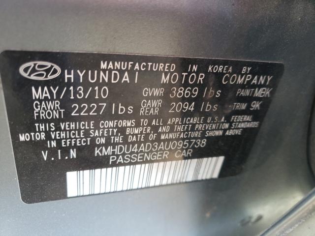 Photo 9 VIN: KMHDU4AD3AU095738 - HYUNDAI ELANTRA BL 