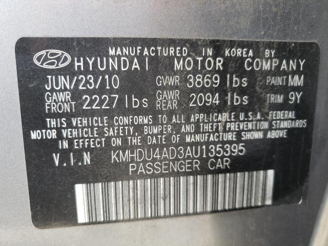 Photo 12 VIN: KMHDU4AD3AU135395 - HYUNDAI ELANTRA 