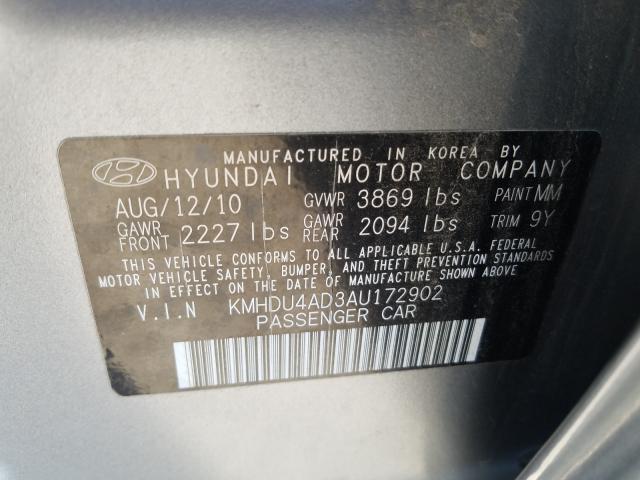 Photo 9 VIN: KMHDU4AD3AU172902 - HYUNDAI ELANTRA BL 