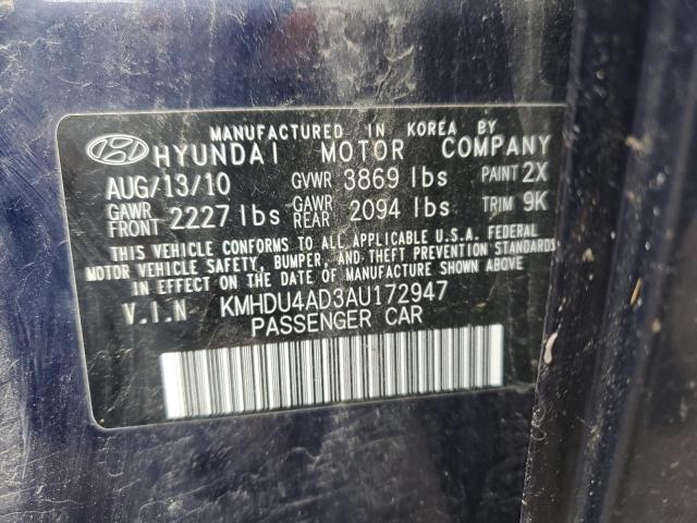 Photo 11 VIN: KMHDU4AD3AU172947 - HYUNDAI ELANTRA 