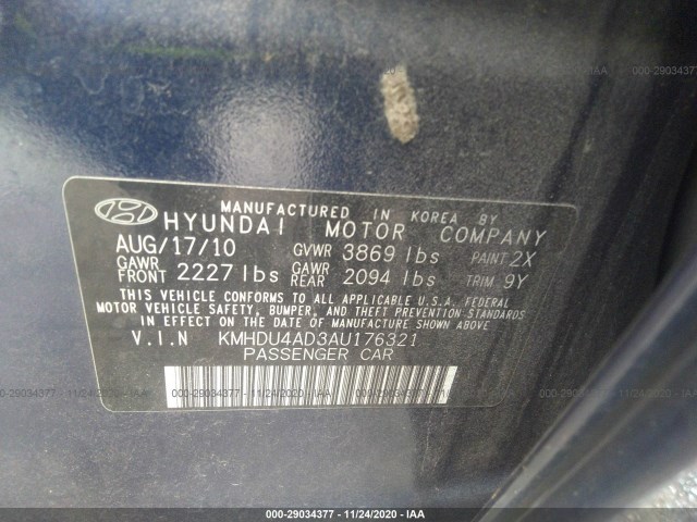 Photo 8 VIN: KMHDU4AD3AU176321 - HYUNDAI ELANTRA 