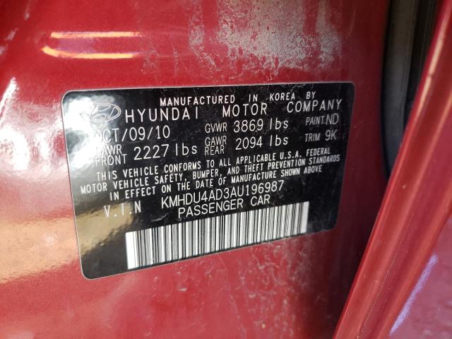 Photo 9 VIN: KMHDU4AD3AU196987 - HYUNDAI ELANTRA BL 