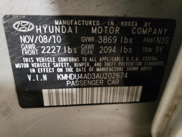 Photo 11 VIN: KMHDU4AD3AU202674 - HYUNDAI ELANTRA 