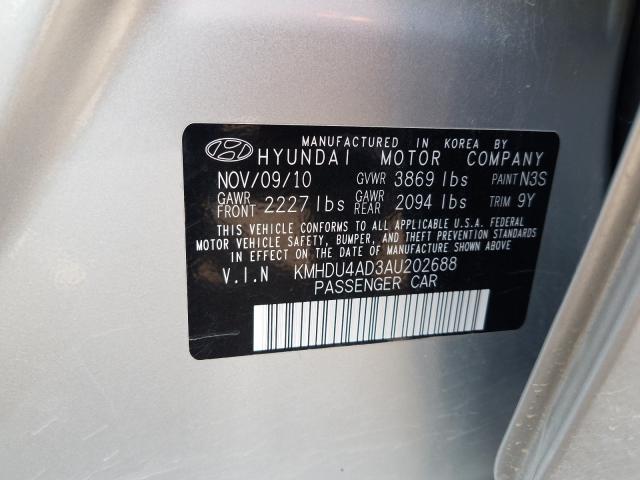 Photo 9 VIN: KMHDU4AD3AU202688 - HYUNDAI ELANTRA BL 