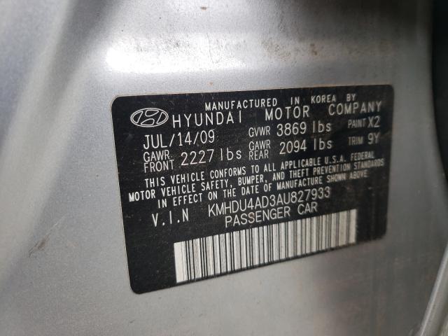 Photo 9 VIN: KMHDU4AD3AU827933 - HYUNDAI ELANTRA BL 