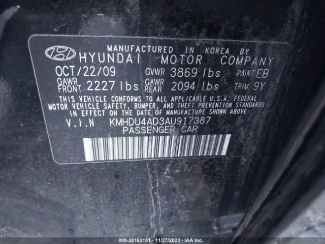 Photo 8 VIN: KMHDU4AD3AU917387 - HYUNDAI ELANTRA 