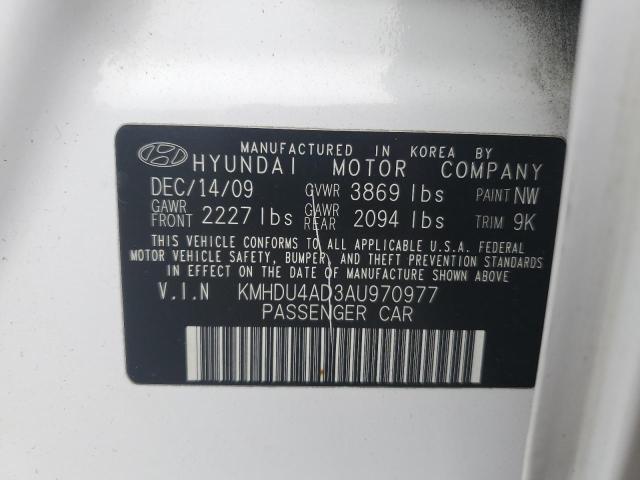 Photo 11 VIN: KMHDU4AD3AU970977 - HYUNDAI ELANTRA BL 