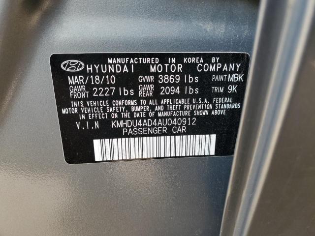 Photo 12 VIN: KMHDU4AD4AU040912 - HYUNDAI ELANTRA BL 