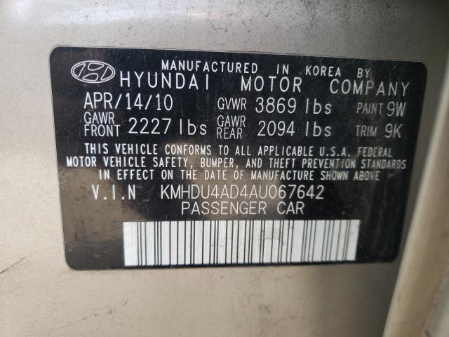 Photo 9 VIN: KMHDU4AD4AU067642 - HYUNDAI ELANTRA BL 