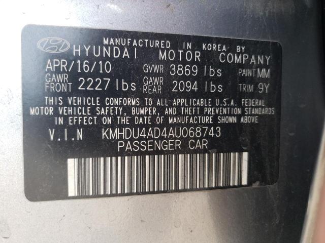 Photo 11 VIN: KMHDU4AD4AU068743 - HYUNDAI ELANTRA BL 