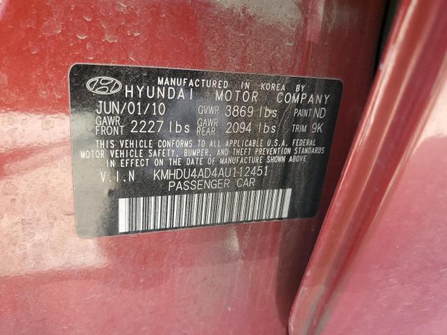 Photo 11 VIN: KMHDU4AD4AU112451 - HYUNDAI ELANTRA 