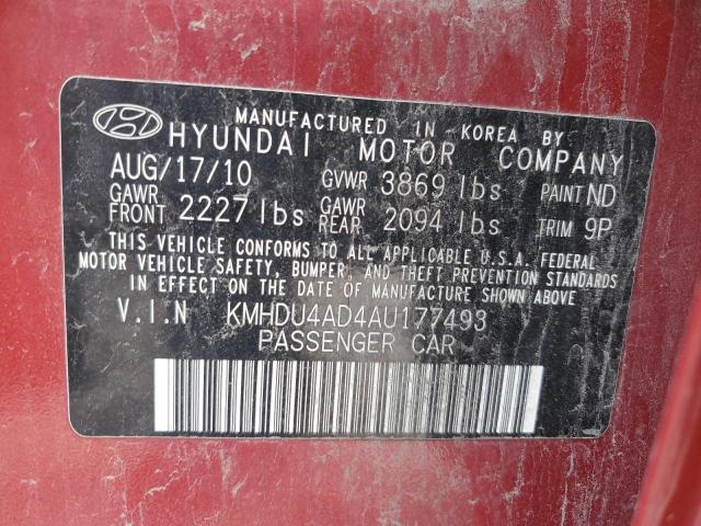 Photo 11 VIN: KMHDU4AD4AU177493 - HYUNDAI ELANTRA 