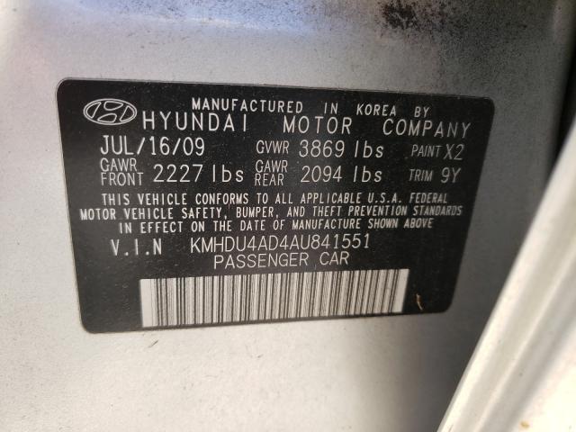 Photo 9 VIN: KMHDU4AD4AU841551 - HYUNDAI ELANTRA BL 