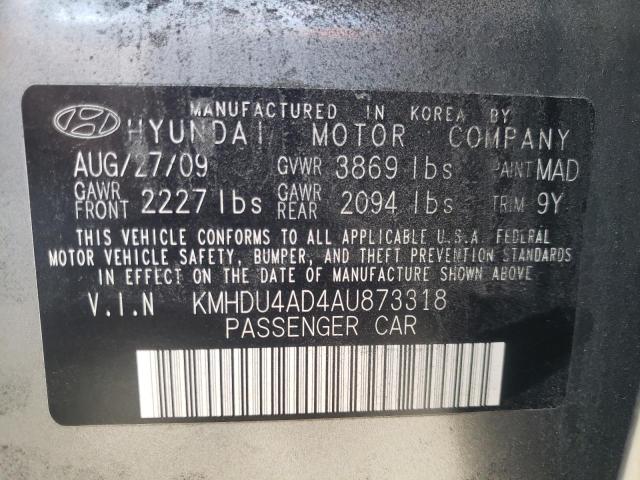 Photo 9 VIN: KMHDU4AD4AU873318 - HYUNDAI ELANTRA BL 