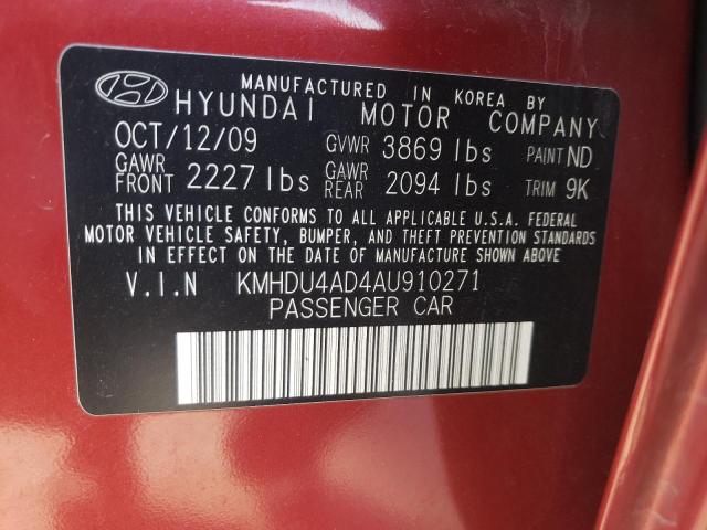 Photo 9 VIN: KMHDU4AD4AU910271 - HYUNDAI ELANTRA BL 