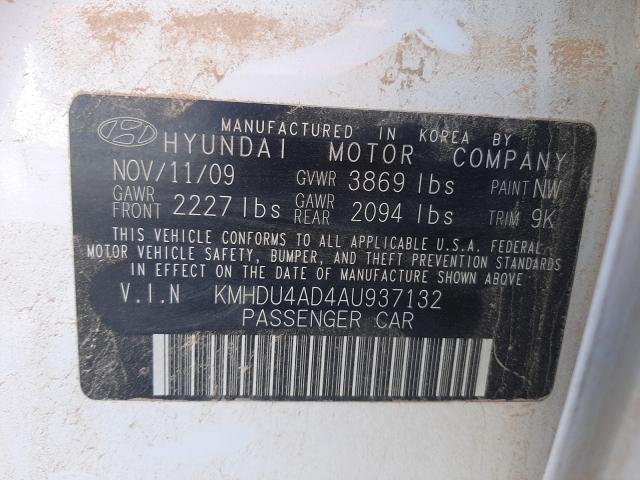 Photo 9 VIN: KMHDU4AD4AU937132 - HYUNDAI ELANTRA BL 