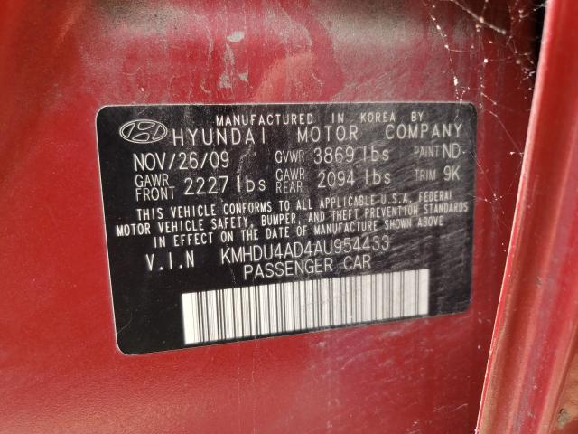 Photo 9 VIN: KMHDU4AD4AU954433 - HYUNDAI ELANTRA BL 