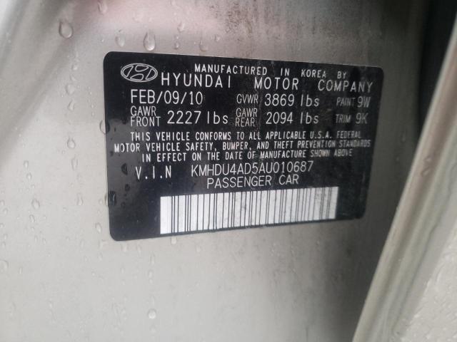 Photo 12 VIN: KMHDU4AD5AU010687 - HYUNDAI ELANTRA BL 